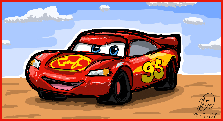 710x386 Lightning Mcqueen By Candy Coupe - Lightning Mcqueen Painting
