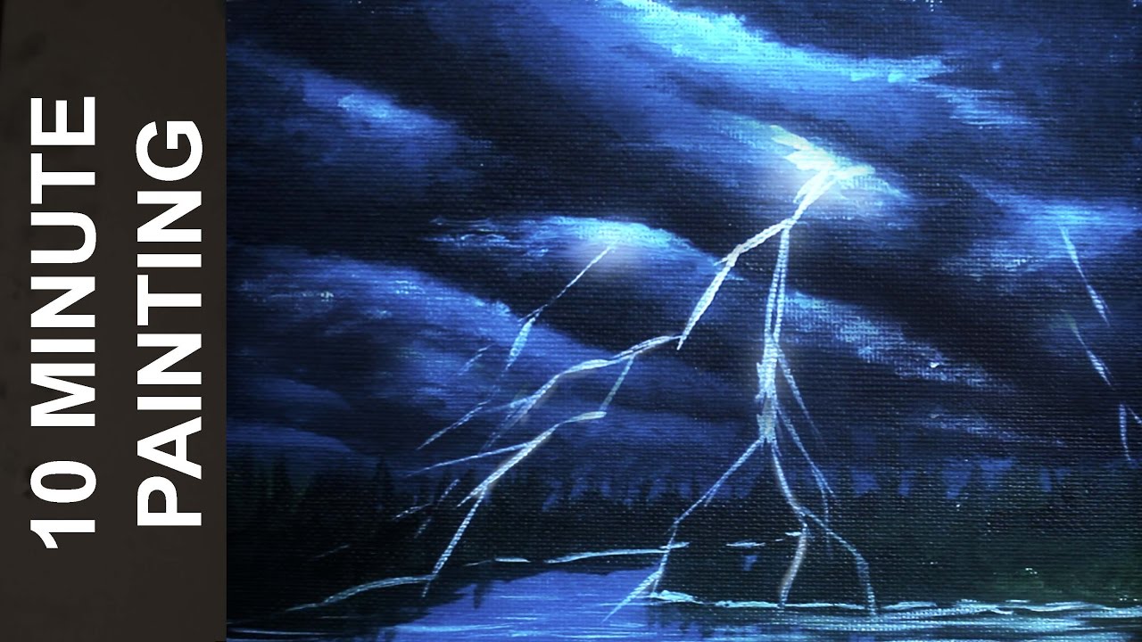 1280x720 Painting Storm Clouds And Lightning With Acrylics In 10 Minutes - Lightning Painting