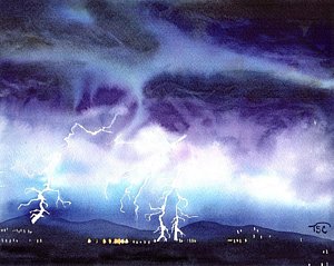 300x239 Lightning Strike Paintings Fine Art America - Lightning Storm Painting