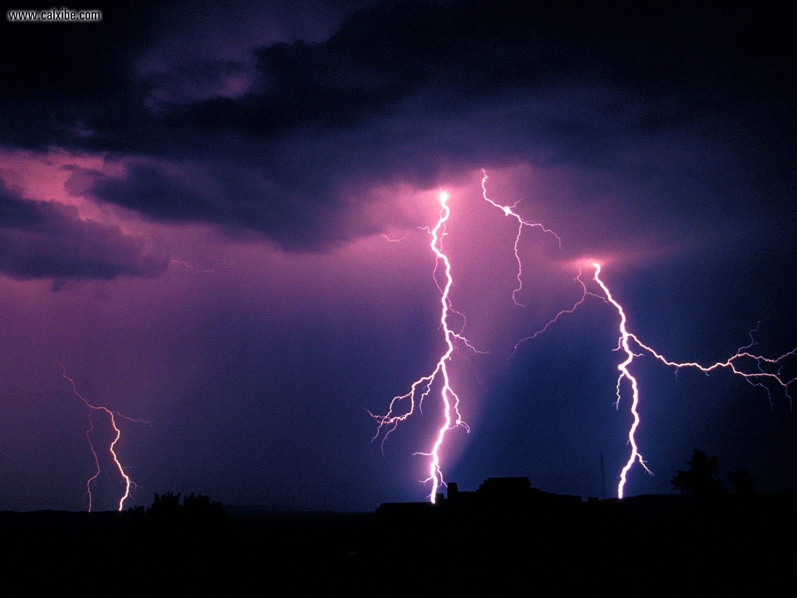 1600x1200 Nature Lightning Storm Petrified Forest National Park Arizona - Lightning Storm Painting