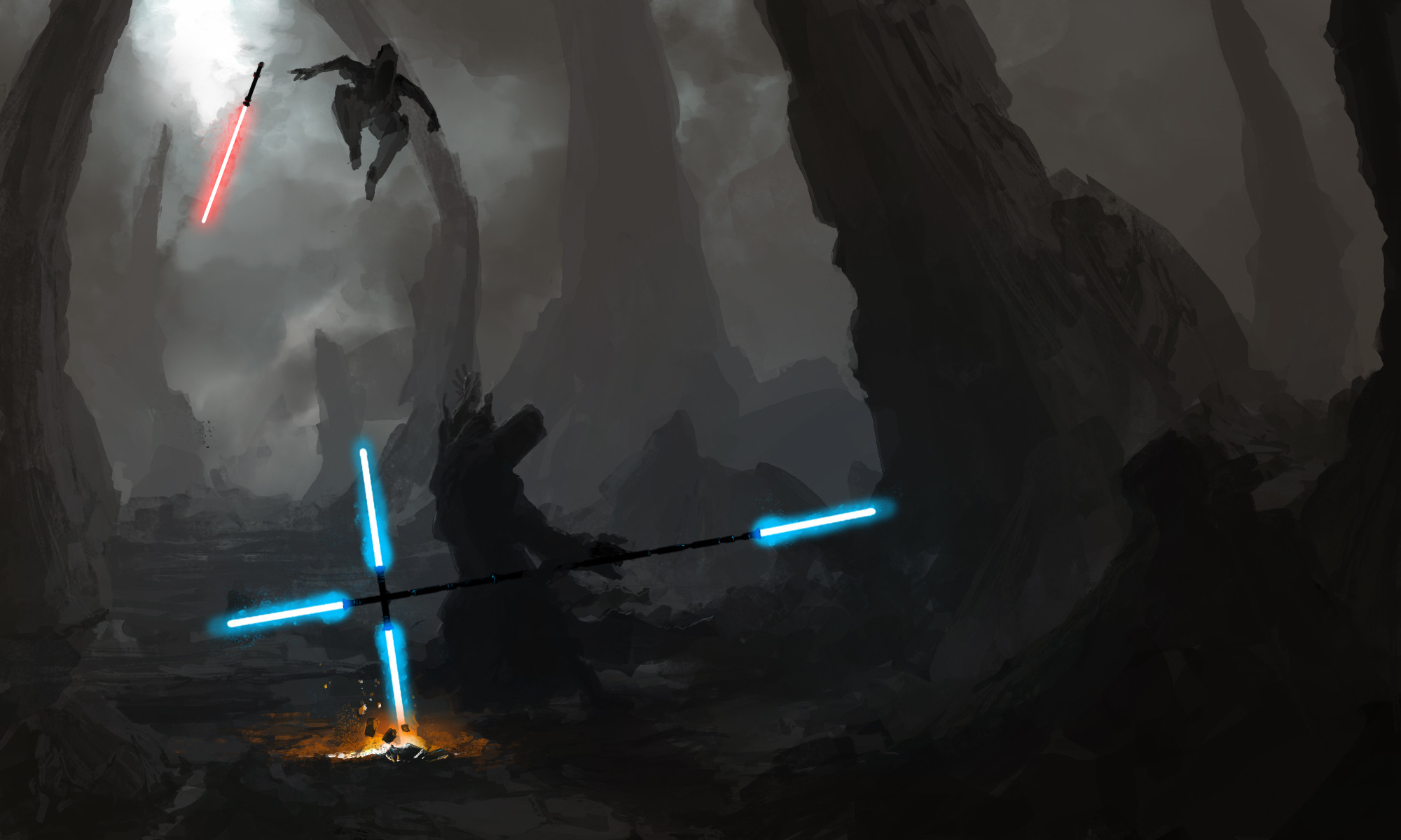 2000x1200 Where The Idea For The New Lightsaber In The Star Wars Trailer - Lightsaber Painting