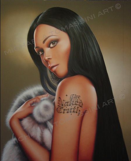 449x550 Lil'Kim Painting, Acrylic On Wood, By Michaela Tomassini. My Art - Lil Kim Painting