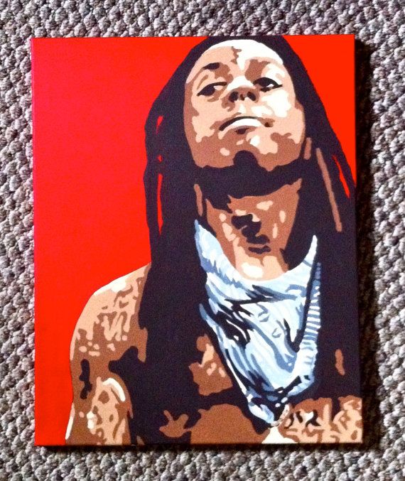 570x677 Lil Wayne Pop Art Painting 20 X 16 My List For Santa - Lil Wayne Painting