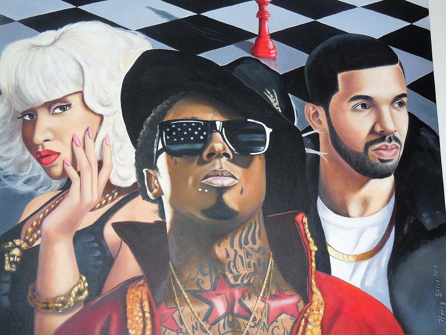 900x675 Nicki, Lil Wayne Drake Painting By Harry T Ellis - Lil Wayne Painting