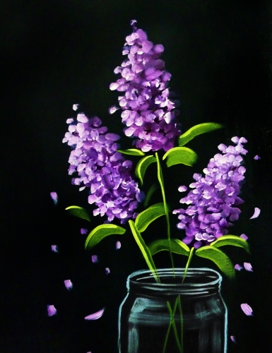 385x500 Lilac Bouquet Paint Nite Event - Lilac Painting
