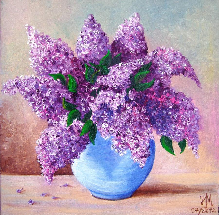 900x887 Lilac Painting By Nina Mitkova - Lilac Painting