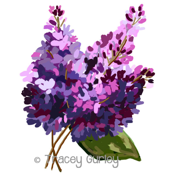 600x600 Lilacs Original Art Lilac Clip Art Lilac Painting - Lilac Painting