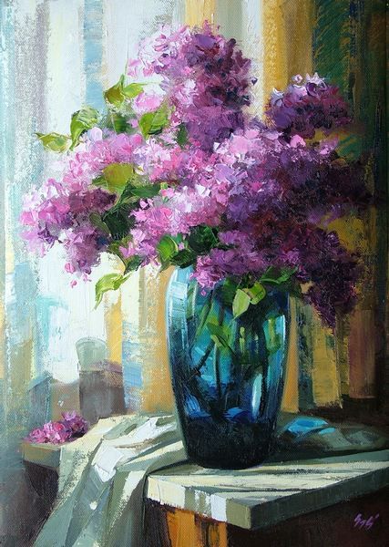 427x600 Lilacs By Impressionist Painter Szeva Art - Lilac Painting