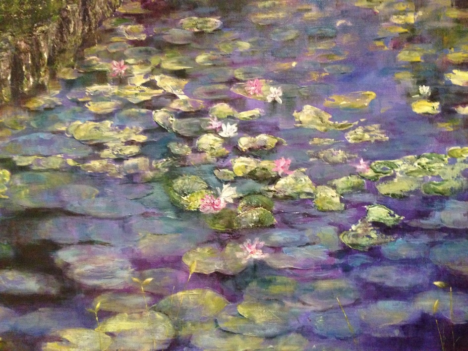 944x708 Nadia Lassman Painting Lily Pads - Lillies Painting