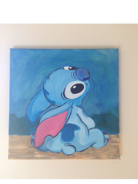 480x640 Lilo Amp Stitch Disney Inspired Painting, Children's Decor - Lilo And Stitch Painting