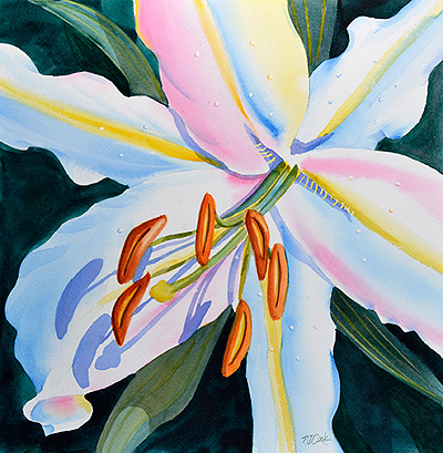 400x409 Colorful Lily Flower - Lily Flower Painting