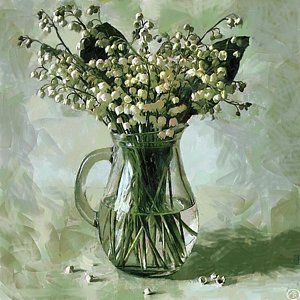 300x300 Lily Of The Valley Painting By Vasiliy Agapov - Lily Of The Valley Painting