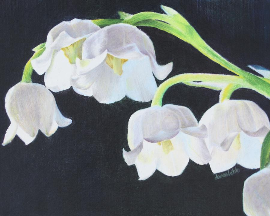 900x720 May Flower Lily Of The Valley Painting By Janae Lehto - Lily Of The Valley Painting