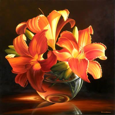 400x400 Three Lilies, Oil Painting Varvara Harmon - Lily Oil Painting