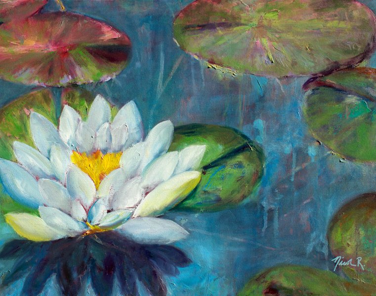 Lily Pad Painting at PaintingValley.com | Explore collection of Lily ...