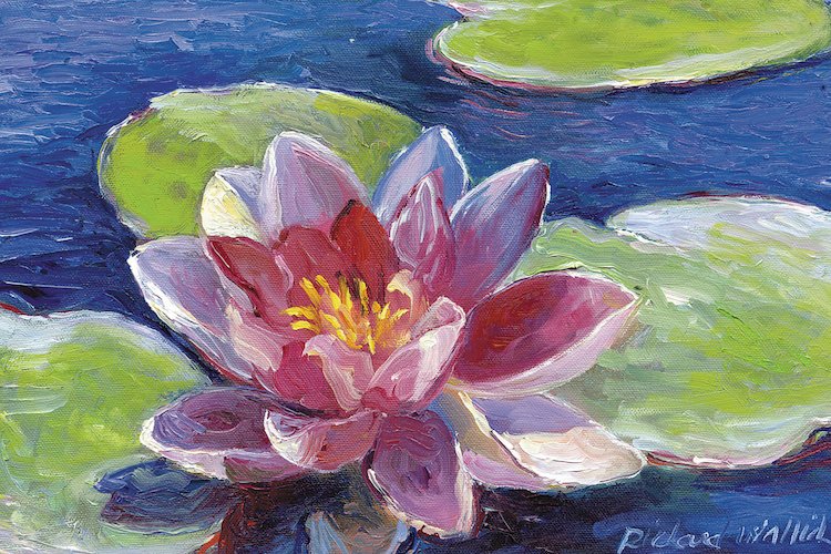 750x500 Red Barrel Studio Lily Pad Flowers Painting Print On Wrapped - Lily Pad Painting