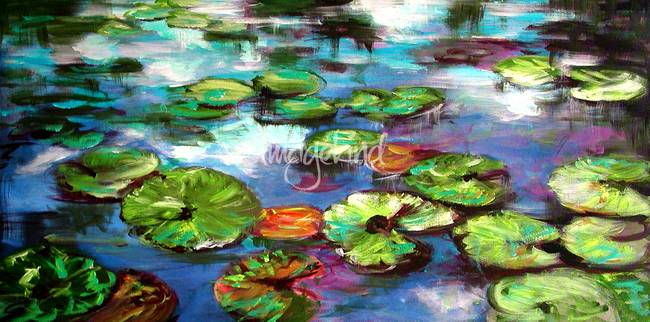 Lily Pad Painting at PaintingValley.com | Explore collection of Lily ...