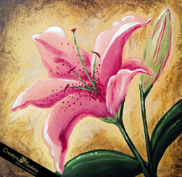 600x584 Paint Party Stargazer Lily - Lily Painting