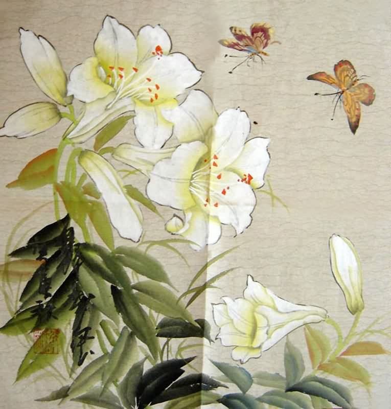 765x800 Chinese Lily Paintings, China Lily Art Scrolls, Pictures, Images - Lily Painting