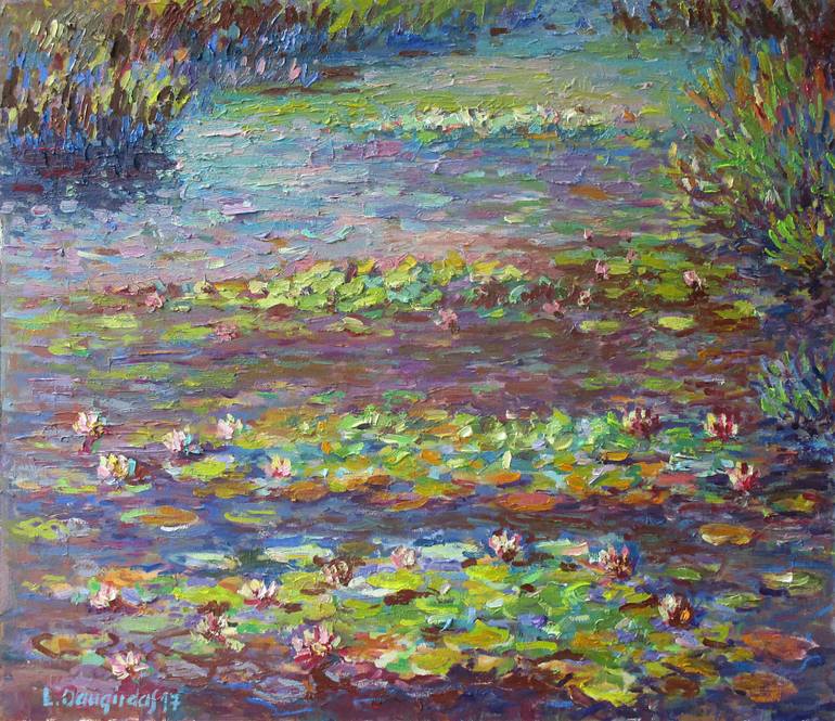 Lily Pond Painting at PaintingValley.com | Explore collection of Lily ...