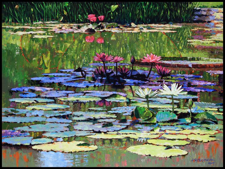 720x541 The Peace Of The Lily Pond - Lily Pond Painting