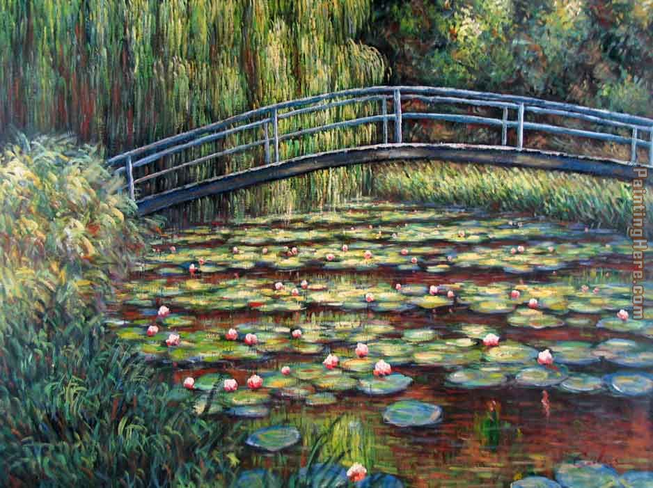 938x701 Claude Monet The Water Lily Pond Pink Harmony Painting Anysize 50 - Lily Pond Painting