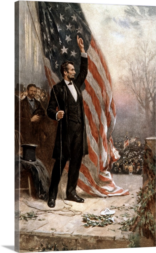 616x1000 American Civil War Painting Of President Abraham Lincoln Holding - Lincoln Painting