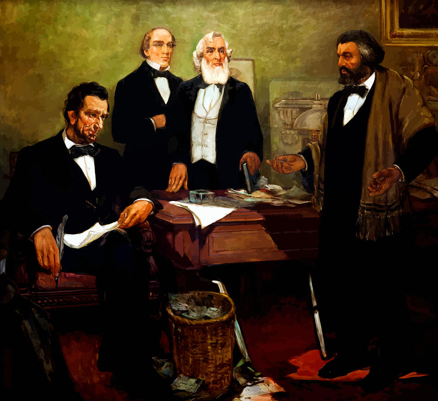 900x824 Frederick Douglass Appealing To President Lincoln Painting By War - Lincoln Painting