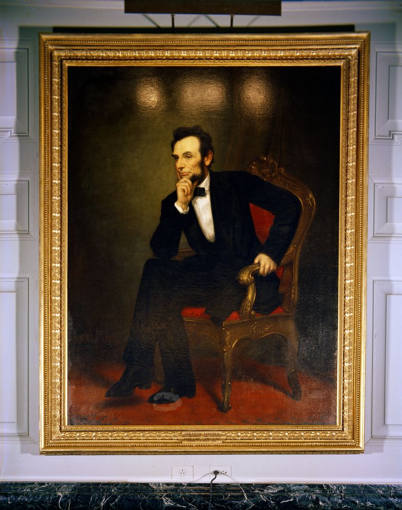 789x1000 Kn C18103. White House Painting Portrait Of President Abraham - Lincoln Painting