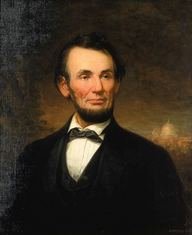 736x900 President Abraham Lincoln Painting By Motionage Designs - Lincoln Painting
