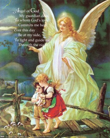 358x450 Guardian Angel And Children Crossing Bridge By Lindberg Heilige - Lindberg Guardian Angel Painting