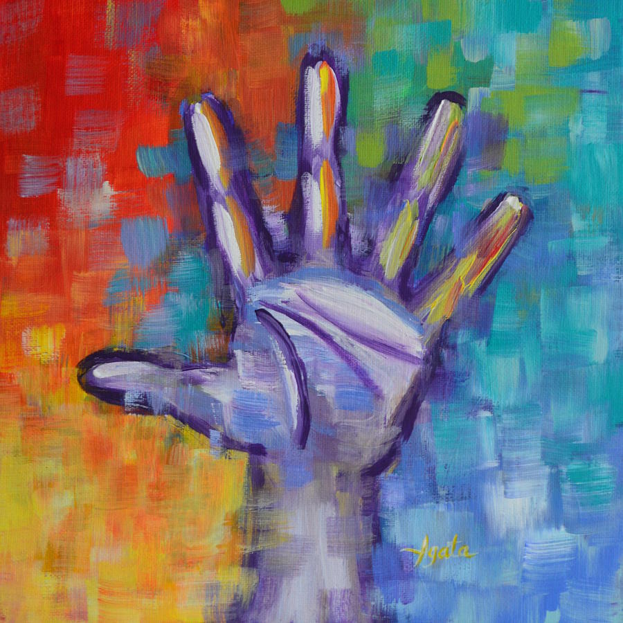 900x900 Reaching Out Painting By Agata Lindquist - Lindquist Painting