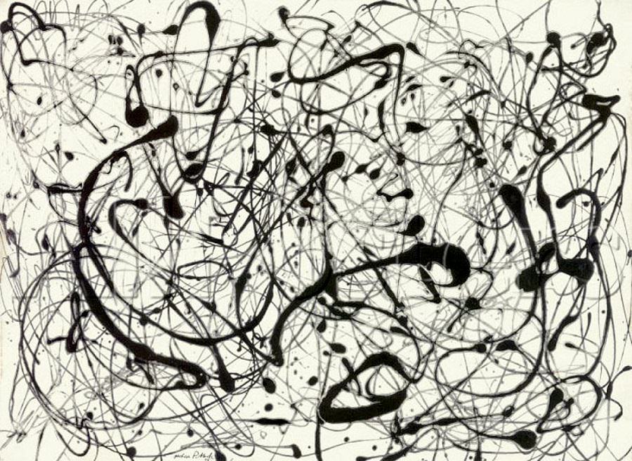 900x656 Number 14 (Gray), 1948 By Jackson Pollock - Line Art Painting