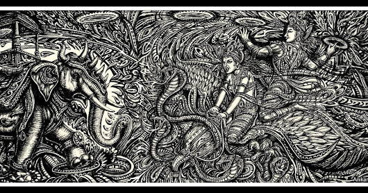 530x278 Oviyar Anikartick - Line Art Painting