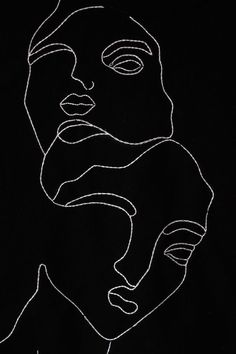 236x354 Available For Purchase Close Noir Black And White Minimalist - Line Art Painting