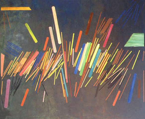 583x480 Green Line Painting, 1968 - Line Painting