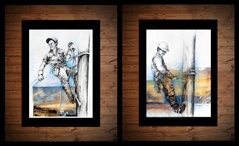 477x291 Tnt Old School And New School Electric Lineman Prints - Lineman Painting