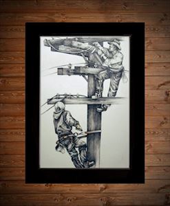 247x300 Tnt Power Lineman Art Print - Lineman Painting