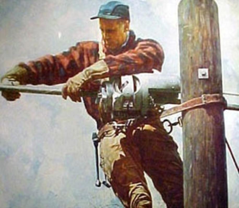 916x800 Verizon Donates - Lineman Painting