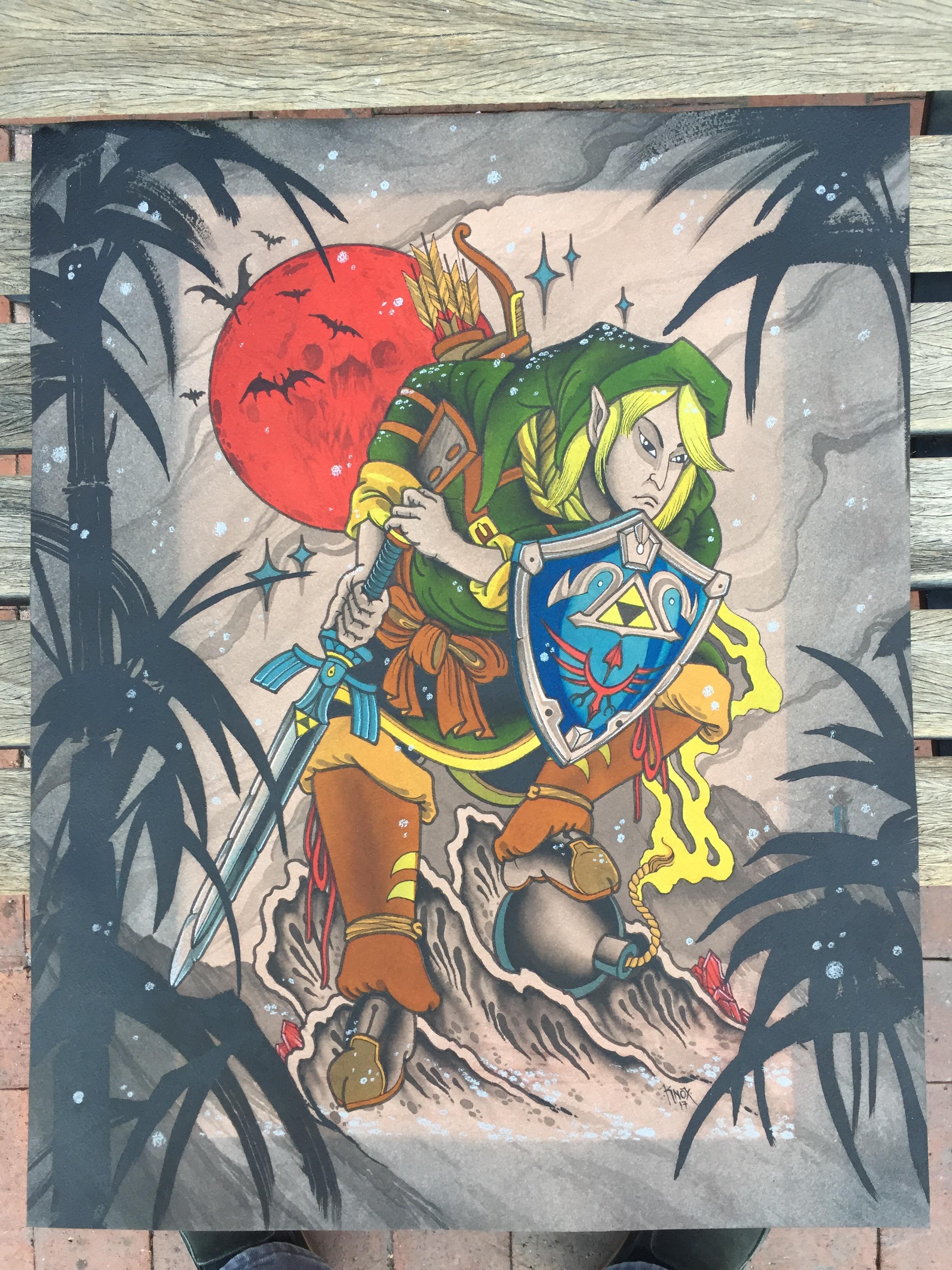 2448x3264 Samurai Inspired Link Painting I Made, Thought You All Would - Link Painting