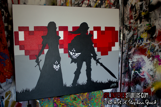 550x367 Zelda And Link Pop Art Painting - Link Painting