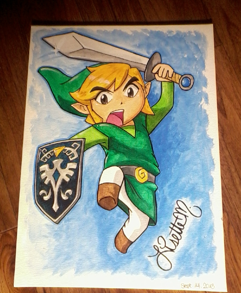 812x984 Cartoon Link Painting By Lisette M - Link Painting