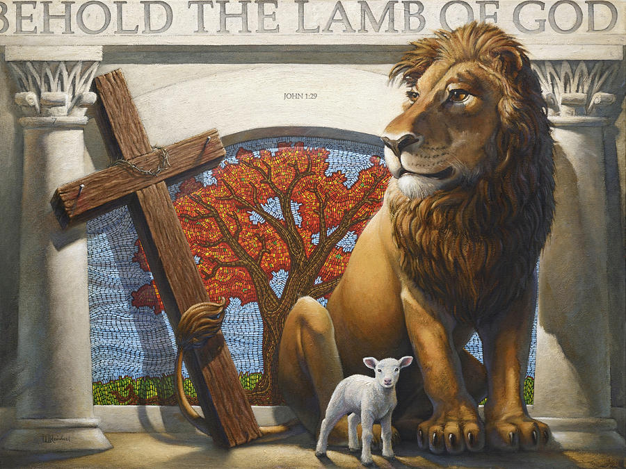 900x675 Lion Lamb Paintings Fine Art America - Lion And Lamb Painting