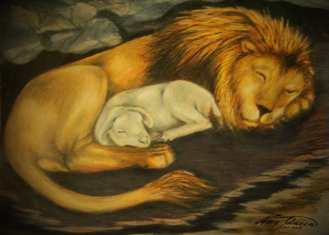 650x464 Stunning Lion And Lamb Artwork For Sale On Fine Art Prints - Lion And Lamb Painting