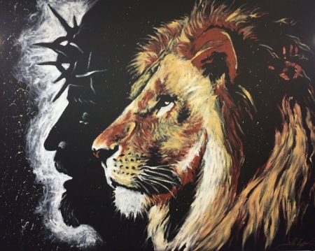 450x359 The Lion Amp The Lamb - Lion And Lamb Painting