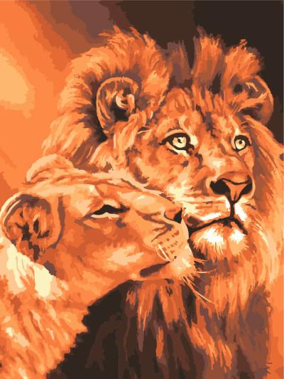 400x533 Lion And Lioness Diy Paint By Number (Fl) Mom Plus Business - Lion And Lioness Painting