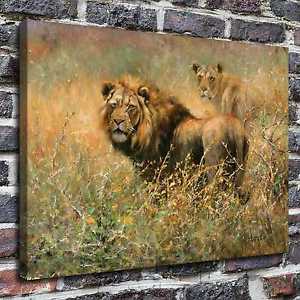 300x300 Lion And Lioness Paintings Hd Print On Canvas Home Decor Wall Art - Lion And Lioness Painting