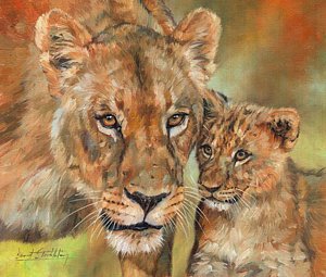 300x255 Lion And Lioness Art Fine Art America - Lion And Lioness Painting