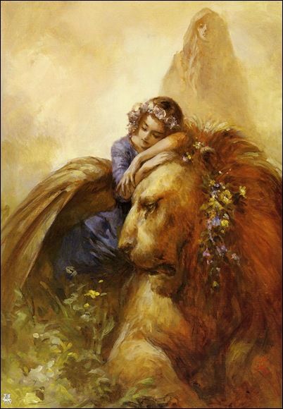 402x580 Lion And Woman Painting 258 Best Lions In Art Images - Lion And Woman Painting