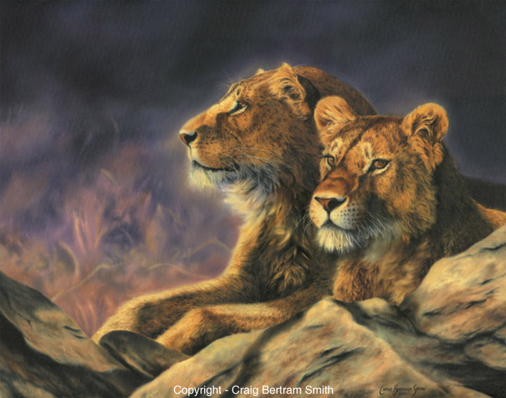 709x558 Lion And Leopard Paintings - Lion And Woman Painting